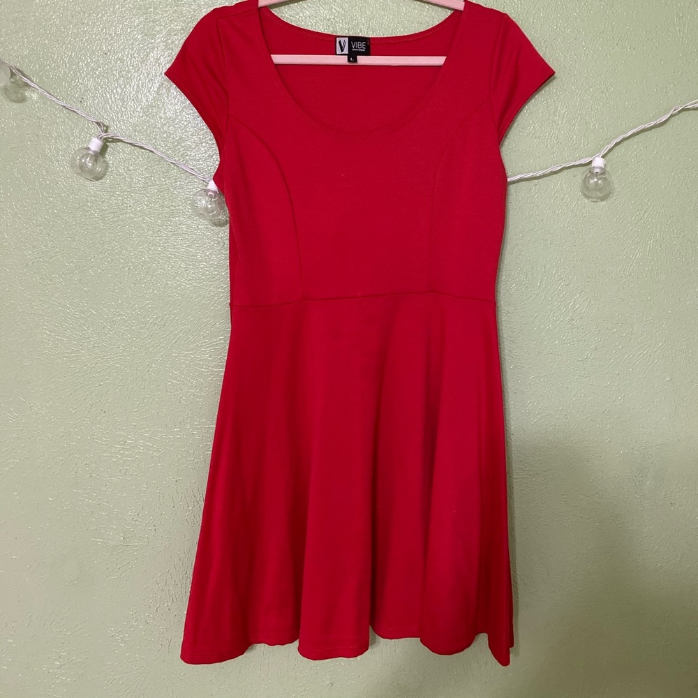 Red skater dress